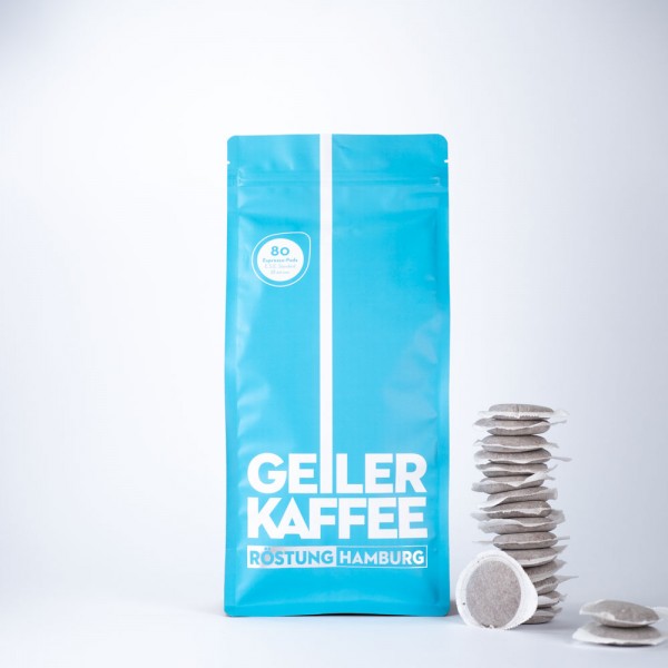 GEILER KAFFEE Röstung HAMBURG - 80 E.S.E. Kaffeepads - offen verpackt ohne Alufolie